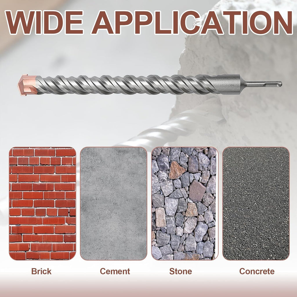 5/8 inch x 31.5 inch (16x800mm) SDS Plus Masonry Drill Bit, Rotary Hammer Drill Bit,Concrete Drill Bit for Brick, Cement, Wall (31.5 inch / 800mm Length, 5/8 inch (16mm))