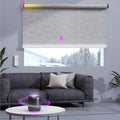 Astomi Motorized Smart Blinds for Windows, Automatic Roller Blackout Shades with Remote Control Compatible with Alexa Google Assistant Customized (Foggy Grey)