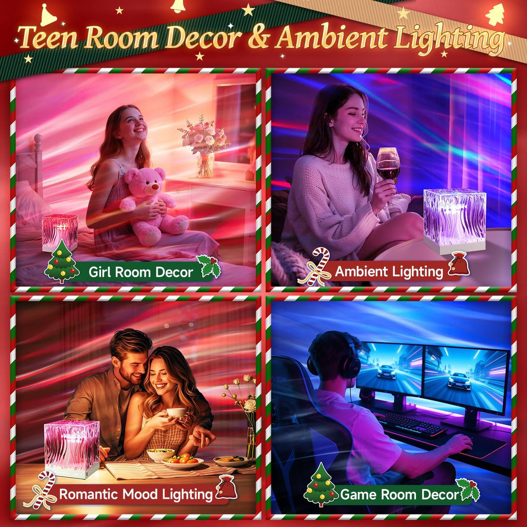 Christmas Projector Christmas Gifts for Teens,White Noise Sound Machine+18 Colors+Bluetooth Music+Remote Control Northern Lights Projector Aurora Light Projector for Bedroom,Christmas Stuff Room Decor