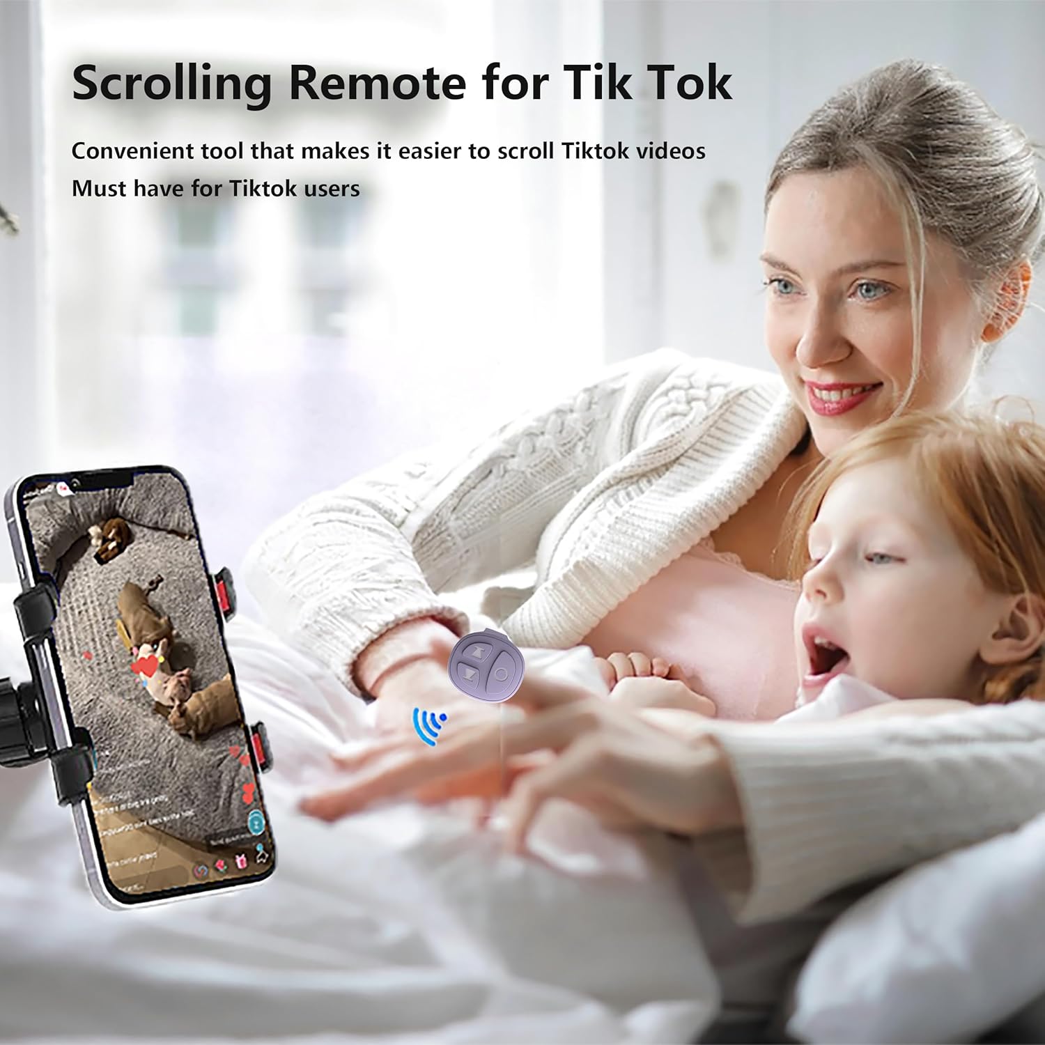 TikTok Scrolling Ring Bluetooth Camera Remote Control Page Turner for iPhone iPad Android Ebook Reading Scrolling Ring for iPhone TikTok (Purple Single Ring)