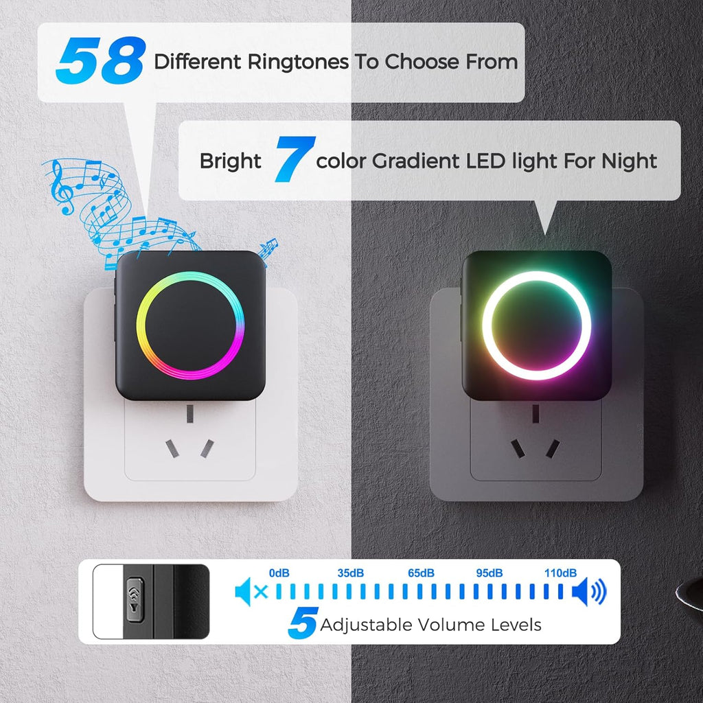 Door Alarm, Satisure Wireless Door Sensor Chime When Door Opens, Door Entry Alarm Chime for Business/Home/Kids, Door Alarm Door Ringer Alert (1 Chime+2 Sensors)