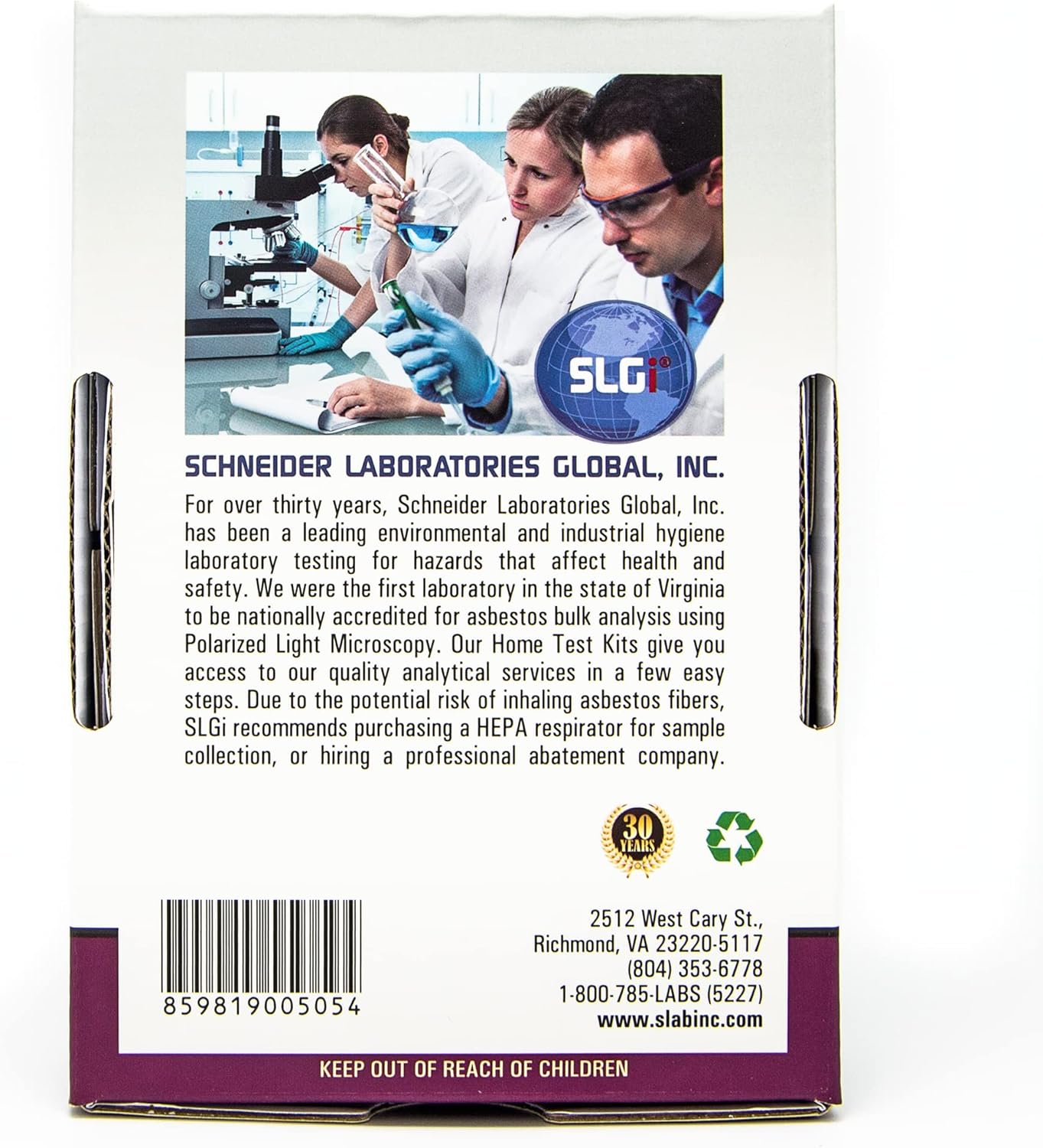 Asbestos Test Kit 5 PK (1 Bus. Day) Schneider Labs