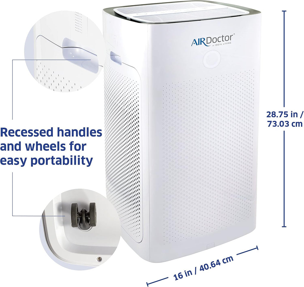 AIRDOCTOR AD5500i SMART HEPA Air Purifier for Extra Large Spaces & Open Concepts with UltraHEPA, Carbon & VOC Filters - Captures particles 100x Smaller than HEPA Standard (AirDoctor 5500i Smart)