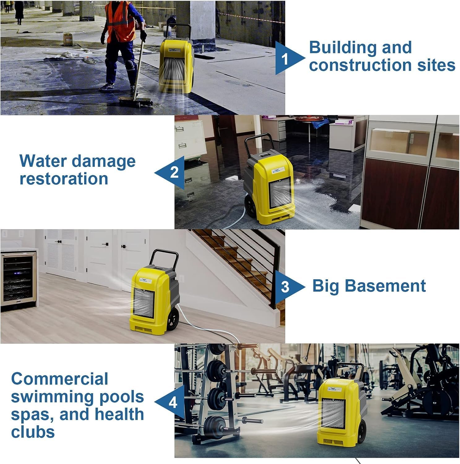 ALORAIR Commercial Dehumidifier with Pump Drain Hose, 190 Pints Industrial Dehumidifiers Large Capacity for Basements, Garages, Mall & Job Sites, 5 Years Limited Warranty