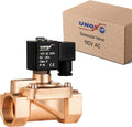 UNOX 1 1/4" NPT Solenoid Valve 110V AC, Brass Control Valve Normally Closed - 7-232 PSI Multi-Purpose Reliable Control Valve for Water, Air, and Gas - Solenoid Valves