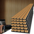 Art3d 6-Pack Acoustic Wood Slat Wall Panels for Interior Decor, 3D Fluted Sound Absorbing Wood Paneling for Accent Wall Ceiling Kitchen Living Room Bedroom Office, 94.5 x 7.9 inch Warm Teak