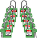 TRADESAFE Lockout Tagout Locks Set - 10 Green Keyed Alike Padlocks, 2 Keys Per Lock, OSHA Compliant Loto Locks for Lock Out Tag Out Stations, Premium Grade