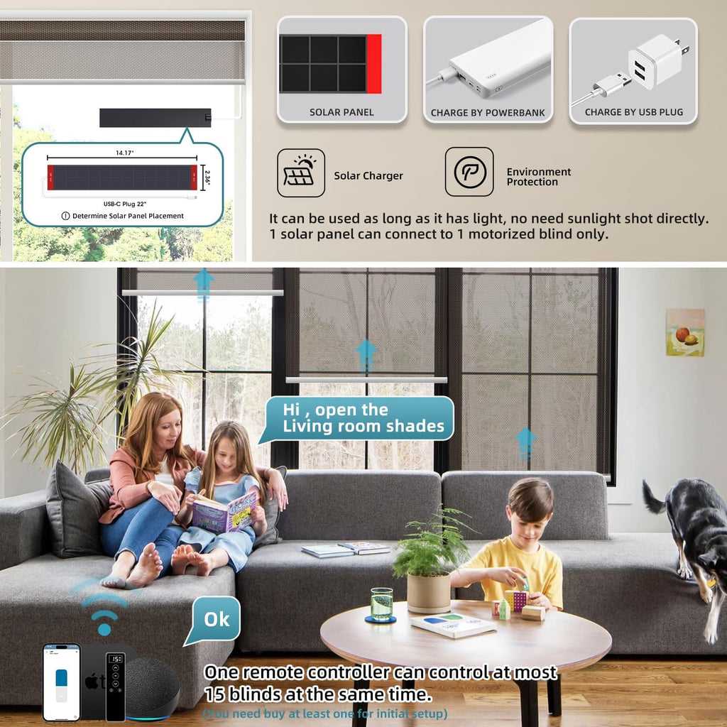 SmartWings Motorized Roller Shades 5% Openness Without Privacy Custom Size, Rechargeable Battery, Works with Matter/Apple HomeKit, Alexa, Thread/Zigbee, Remote Optional, 5% Openness Chocolate