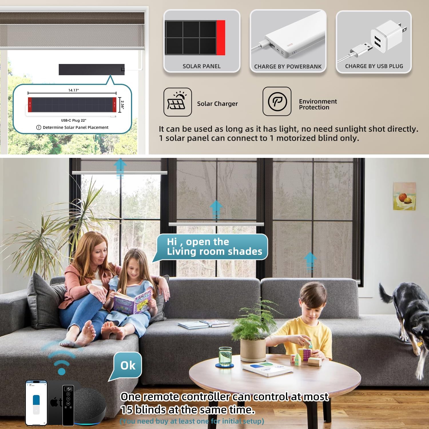 SmartWings Motorized Roller Shades 5% Openness Without Privacy Custom Size, Rechargeable Battery, Works with Matter/Apple HomeKit, Alexa, Thread/Zigbee, Remote Optional, 5% Openness Chocolate