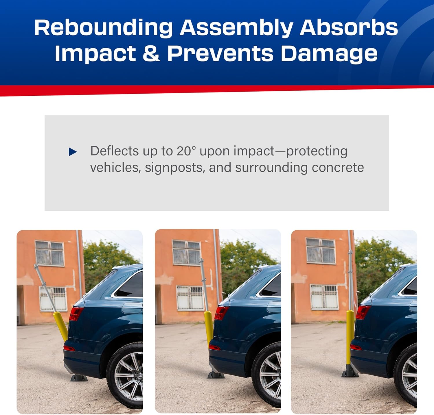 Impact Recovery - SlowStop Rebounding Bollard Sign Post - Bollard Post - Made in the USA - 78”