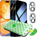 3 Pack Privacy Screen Protector for iPhone 16 Plus with 2 Camera Lens Protector 9H+ Tempered Full Cover Glass Military Grade Shatterproof 25° Anti Spy Bubble Free Auto Installation kit