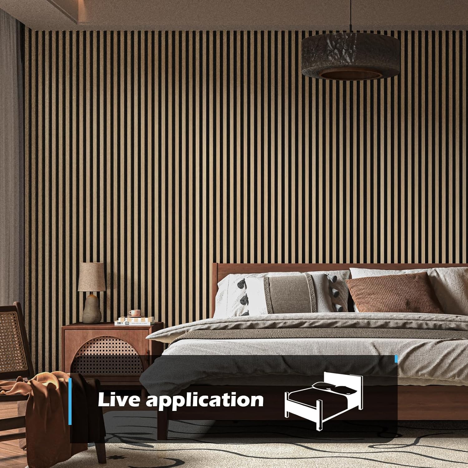 Art3d 4-Pack 108" x 12" Acoustic Wood Panels for Wall, Soundproof Wood Slat Panel for Wall and Ceiling, 3D Fluted Sound Absorbing Paneling for Interior Wall Decor, Living Room, Bedroom - Peach