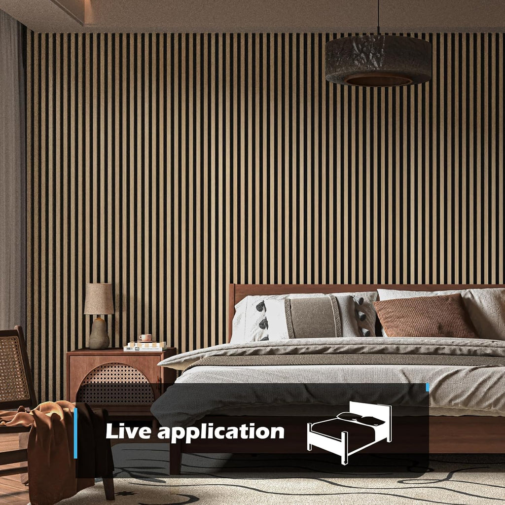 Art3d 2-Pack 48" x 24" Acoustic Wood Panels for Wall, Soundproof Wood Slat Panel for Wall and Ceiling, 3D Fluted Sound Absorbing Paneling for Interior Wall Decor, Living Room, Bedroom - Peach