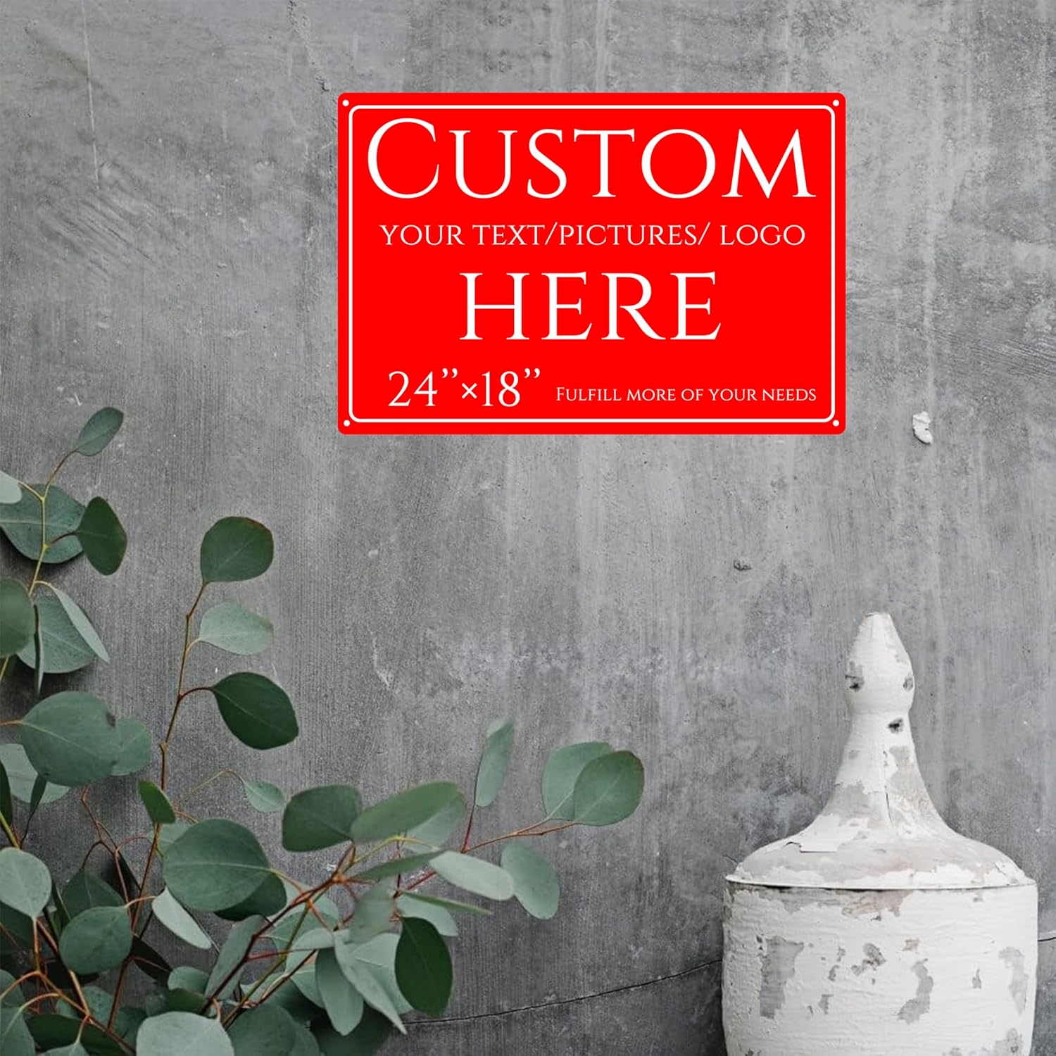 Custom Sign, personalized metal sign，Aluminum Weatherproof Metal Sign Multiple Sizes, Reflective，Customize for Office, Business, Workplace, factories, roads, fields, parks, safety tips(24 * 18 Inch)