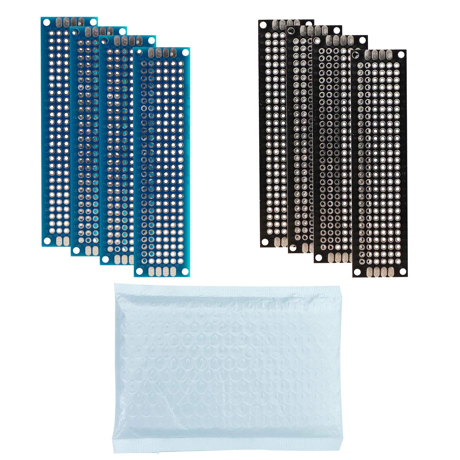 32 Pcs(2x8cm) Double Sided PCB Board Prototype Kit Soldering 2 Colour Universal Printed Circuit Board for DIY Soldering and Electronic Project