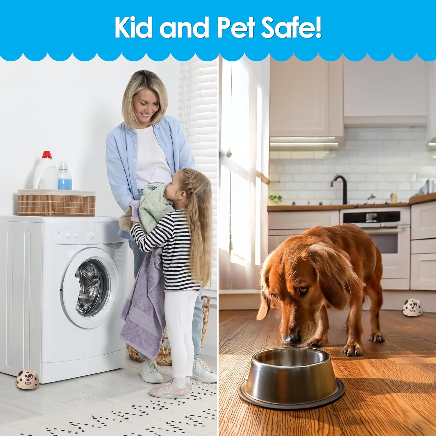 Water Leak Detector and Alarm-The Original LeakPuppy 6PK -Electronic Flood Detector for Kitchen & Basement- 1/32" Liquid Sensor-Beeps Loudly on Overflows Plus Low Battery-Xmas Gift for New Homeowners