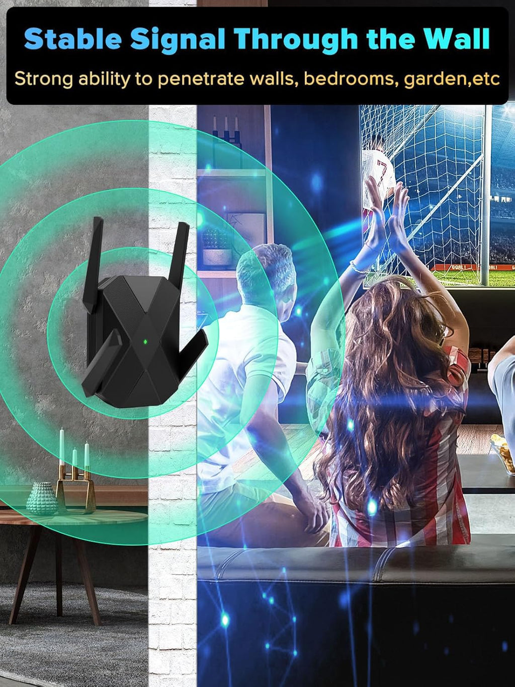 2026 AX3000 WiFi 6 Extender, WiFi Extender Signal Booster-Dual Band (2.4G/5.8G), Long Range WiFi Booster with Gigabit Ethernet Port, Access Point, No Required App, Easy Setup and Faster Speed (Black)
