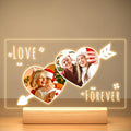 Personalized Christmas Anniversary Couple Gifts for Women & Men, Custom Picture Frame with Photo, Personalized Photo Frame with Night Light, Customized Gifts for Her & Him