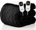 Heated Electric Blanket Queen Size-84"x90" Heating Blanket with 10 Heating Levels & 5 Time Settings Over-Heat Protection，Winter Warmer for Adults with ETL Certification（Black）