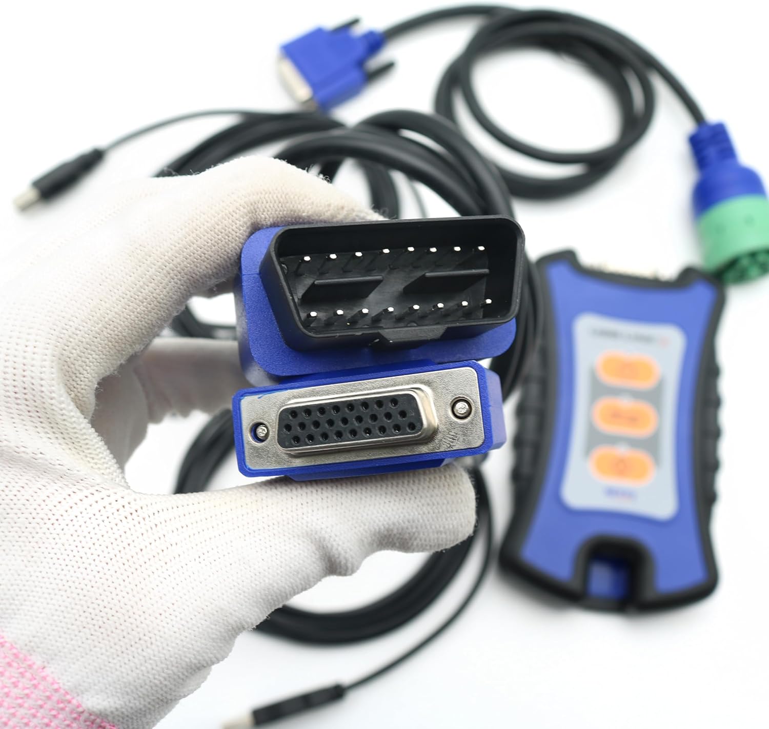 For Nexiq 3 121054 USB Link 3 Wired Edition Universal Truck Excavator Diagnostic Scanner Repair Info Database Plug & Play for Heavy Duty Diesel Engine Code Reader Tool (Nexiq3 Support Vol with laptop)