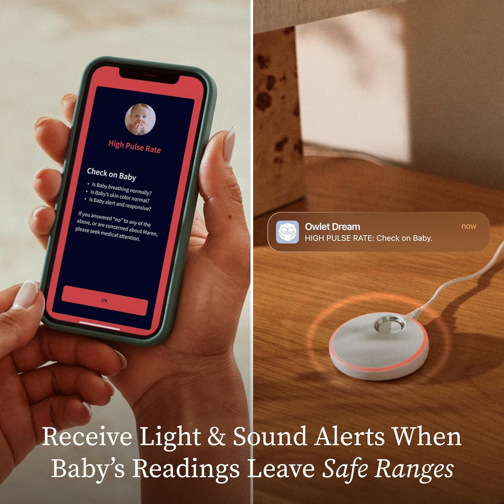 Owlet Dream Sock® - FDA-Cleared Smart Baby Monitor - Track Live Pulse (Heart) Rate, Oxygen in Infants - Receive Notifications - Mint