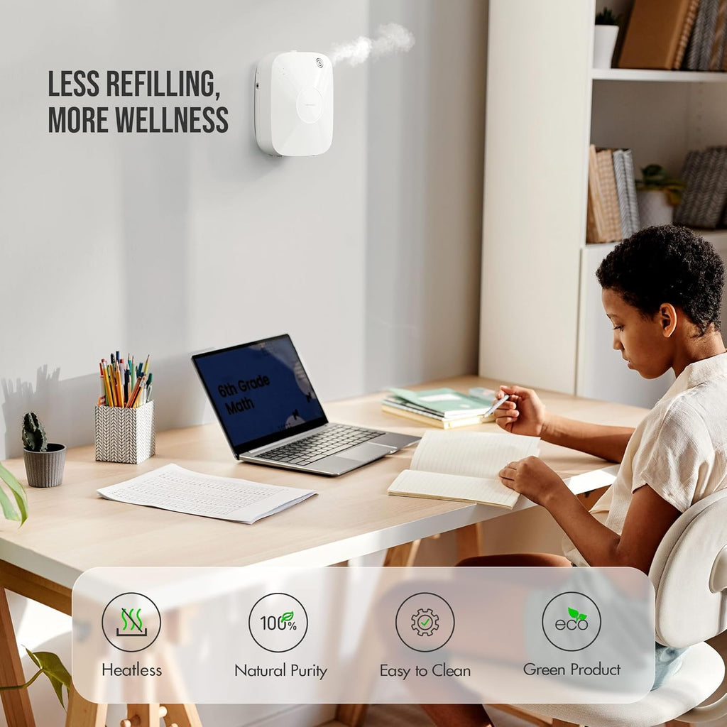 Airversa Smart Waterless Essential Oil Diffuser, 400mL Capacity with 200mL Fragrance Scent Oils, Up to 2000 sq ft Scent Air Machine with 12A1V Power Adapter for Large Room, ANA White Kit