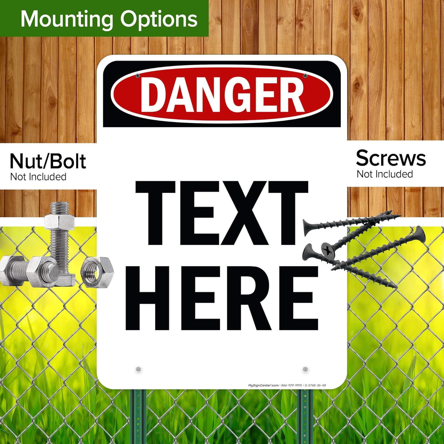 Custom Danger Sign, OSHA Sign, 36x48 Inches, Rust Free DiBound, Fade Resistant, Made in USA by My Sign Center