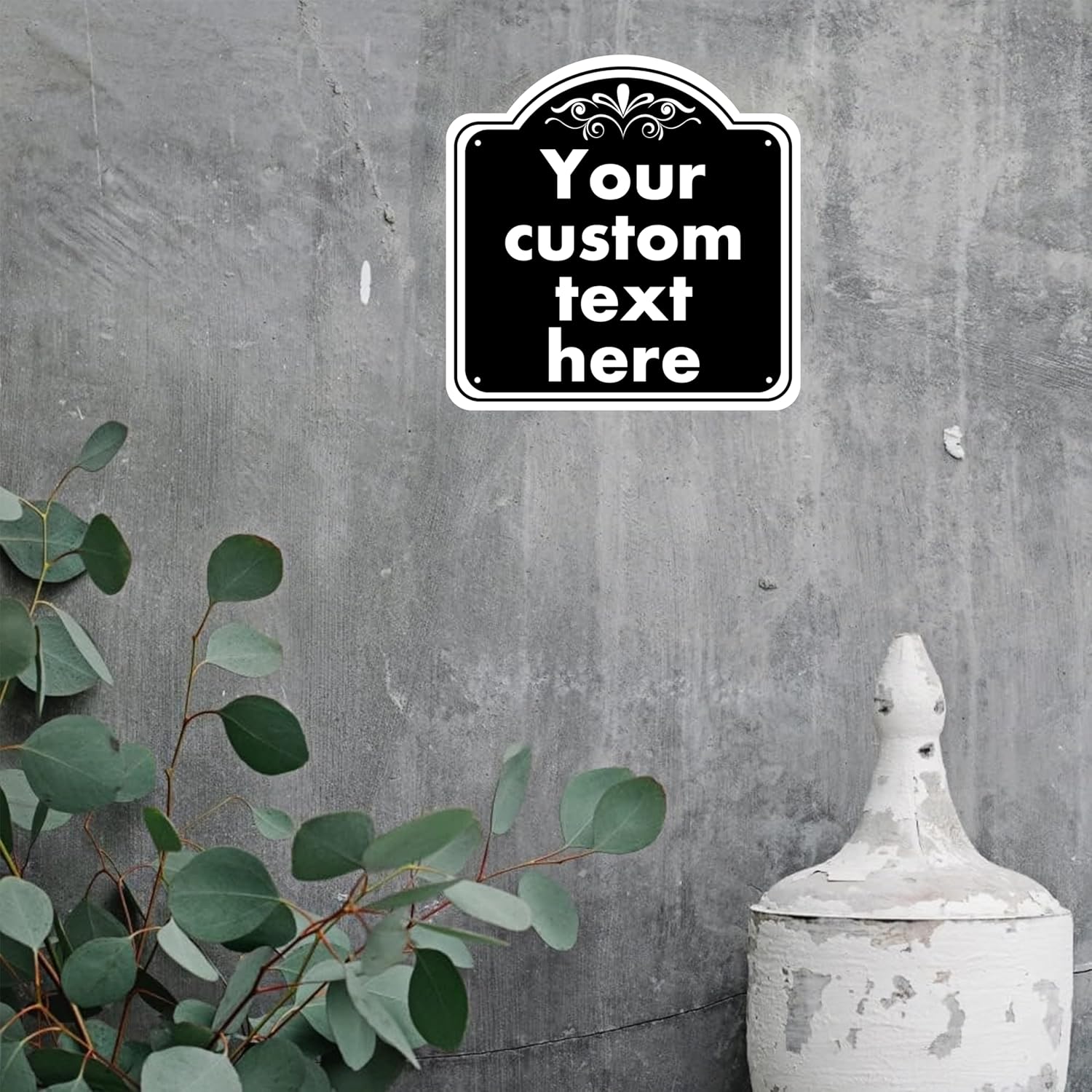 Custom Sign, Custom Indoor/Outdoor Decorative Sign，Aluminum Weatherproof Metal Sign Multiple Sizes, Customize for Office, Business, Workplace, office, Home, Delivery Signs, 8*8 Inch, Black
