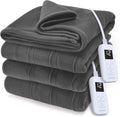 Sunbeam Royal Ultra Fleece Heated Electric Blanket King Size, 90" x 100", 12 Heat Settings, 12-Hour Selectable Auto Shut-Off, Fast Heating, Machine Washable, Warm and Cozy, Iron