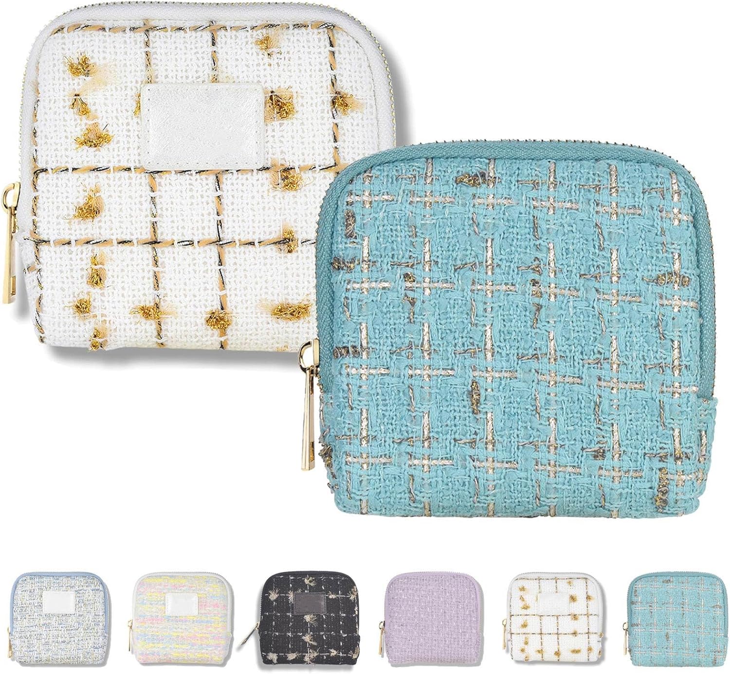 Stuffdatas Travel Jewelry Case, Stuffdatas Bags, Small Jewelry Travel Pouch Mini, Travel Jewelry Organizer Pouch Velvet, with 5 Compartments (2PCS-1)