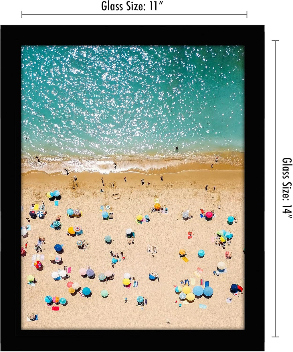 Americanflat 11x14 Picture Frame with Shatter-Resistant Glass - Signature Collection - Gallery-Style Frames Made of Engineered Wood - Photo Frame for Wall Display - Black