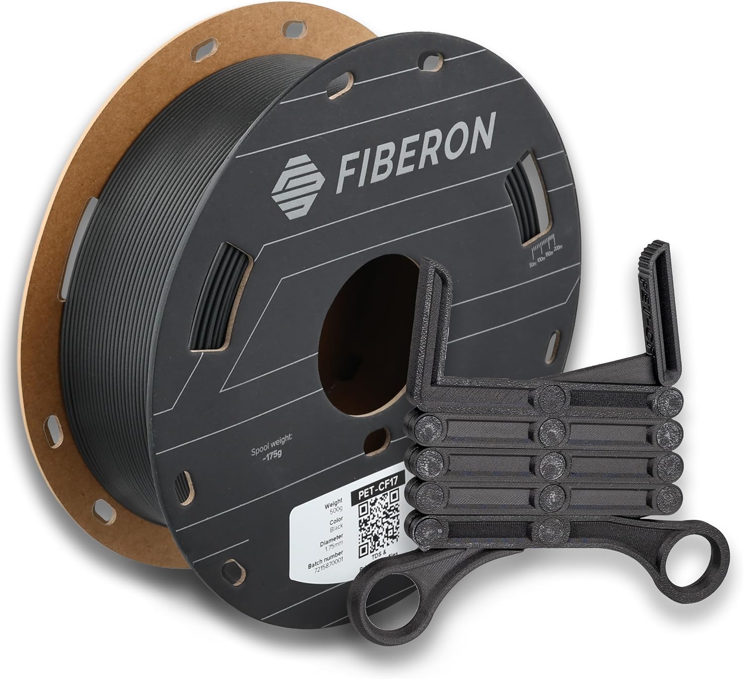 Polymaker Fiberon PET-CF17 3D Printing Filament Black 1.75mm 0.5kg, Excellent Stable Stiffness - Fiberon Carbon Fiber Reinforced PET 3D Printer Filament, Ideal for Jigs and Fixtures