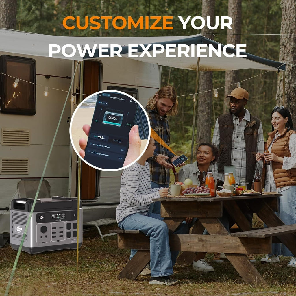 OUKITEL P2001 Plus 2400W Solar Generator with 100W Solar Panel, 2048Wh Solar power station, 1800W Fast Charging, Smart APP Control Emergency Power Station for Home, Camping, Outdoor Battery Backup