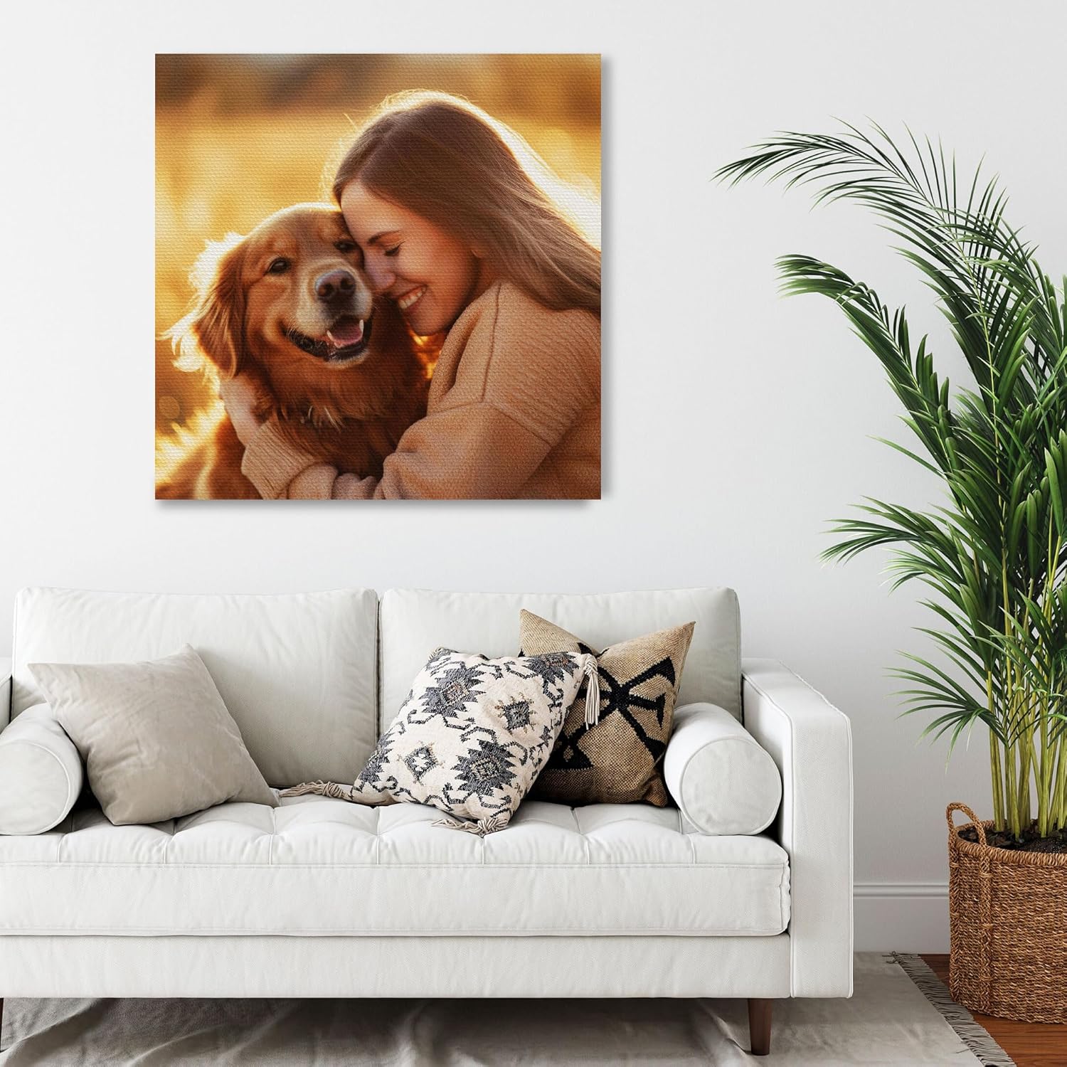 Custom Canvas Prints with Your Photos Customized Canvas Wall Art Personalized Canvas Pictures Gifts for Pet Dog Baby Family Mom Dad Men Women Couple Boyfriend Girlfriend Framed 8x8