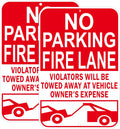 No Parking Fire Lane Sign, Reflective Aluminum, 12 x 18 Inches, Weather Resistant, UV Protected, Indoor Outdoor Use, 2 Pack
