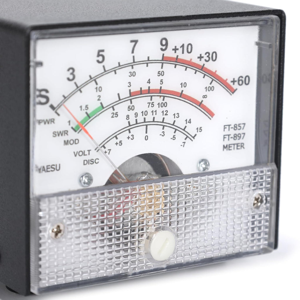 FT-857/FT-897 Analog Panel Meter, Black, Multi-Function S-Meter/PWR/SWR Display, 70x70x62mm, with 3.5mm Jack Connection