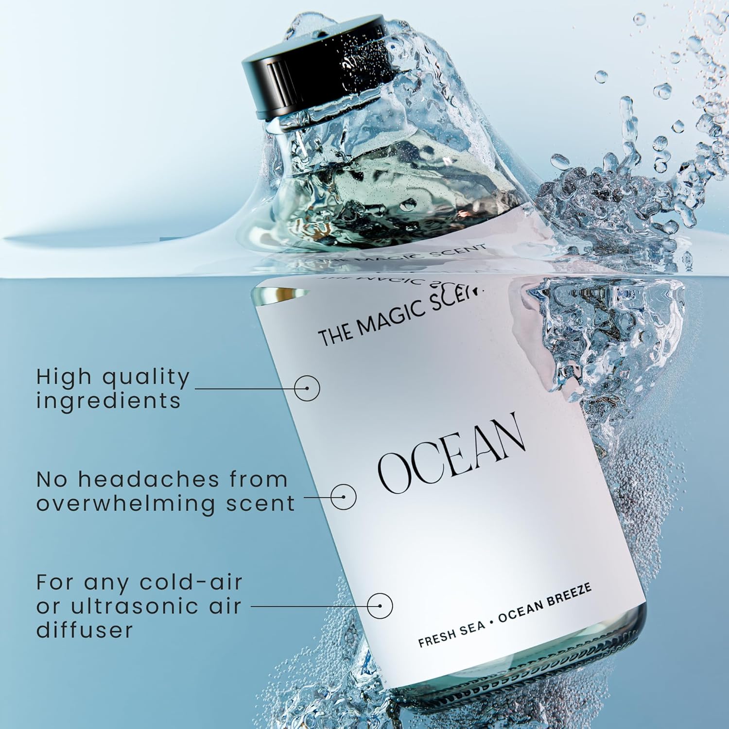 The Magic Scent Ocean Diffuser Oil - Hotel & Home Luxury Scents Inspired by Bali - Oil Scents for Home Designed for Use in All Diffusers - 4 fl oz, 120 mL