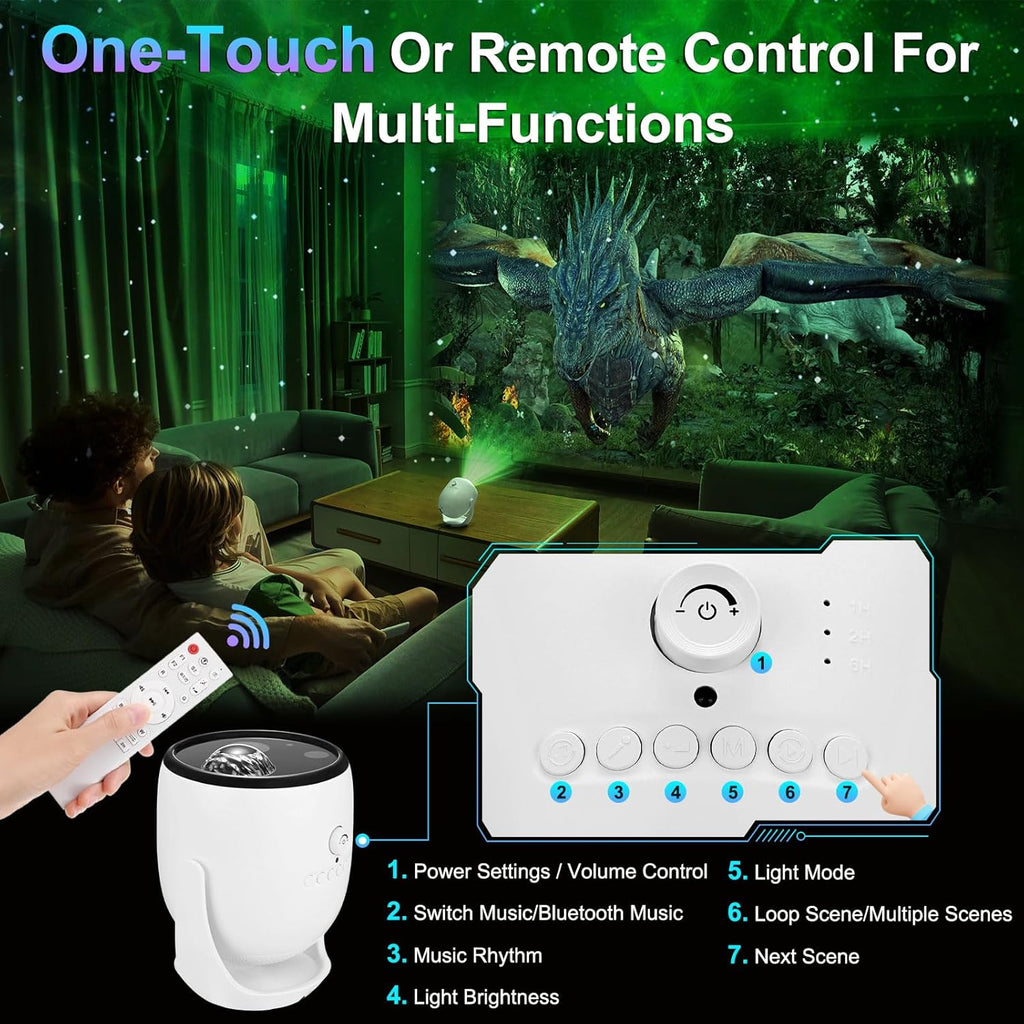 Star Projector, Star Light with Naked Eye 3D Technology 60+ Scene Modes, Bluetooth Speaker Night Light Projector for Home, Bedroom, Ceiling, Party, Gifts, Halloween, Christmas