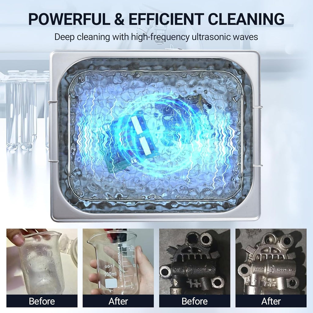10L Professional Ultrasonic Cleaner Commercial | 40kHz with Digital Timer & Heater | for Jewelry, Watches, Eyeglasses & Small Parts Cleaning