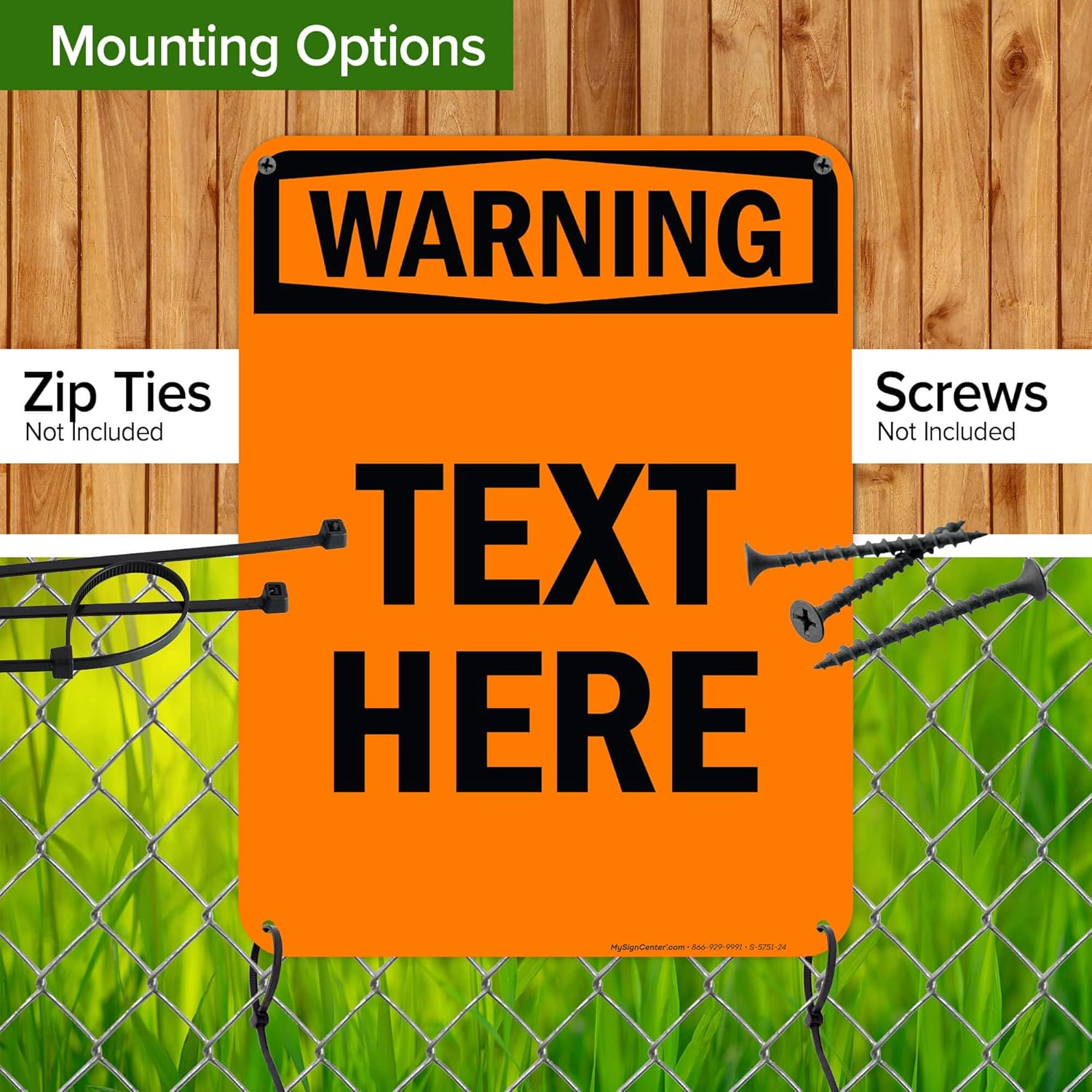 Custom warning Sign, OSHA Sign, 18x24 Inches, 55 mil thick HDPE (high density polyethylene), Made in USA by My Sign Center