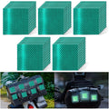 Non Fading Green Reflective Stickers 4 inch X 4 inch, Outdoor Waterproof High Visibility Warning Safety Adhesive Reflector Tape (50 Pcs)