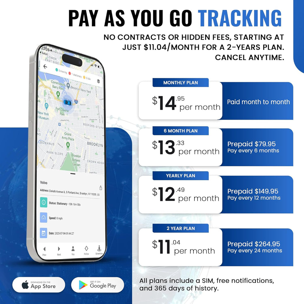 REWIRE SECURITY 104-Plus 4G Magnetic GPS Tracker for Vehicle | Easy Mount | Fits with Car, Truck, Van & Motorbike | Portable Live Tracking | Up to 4 Month Battery Life | Low Cost Subscription Plans