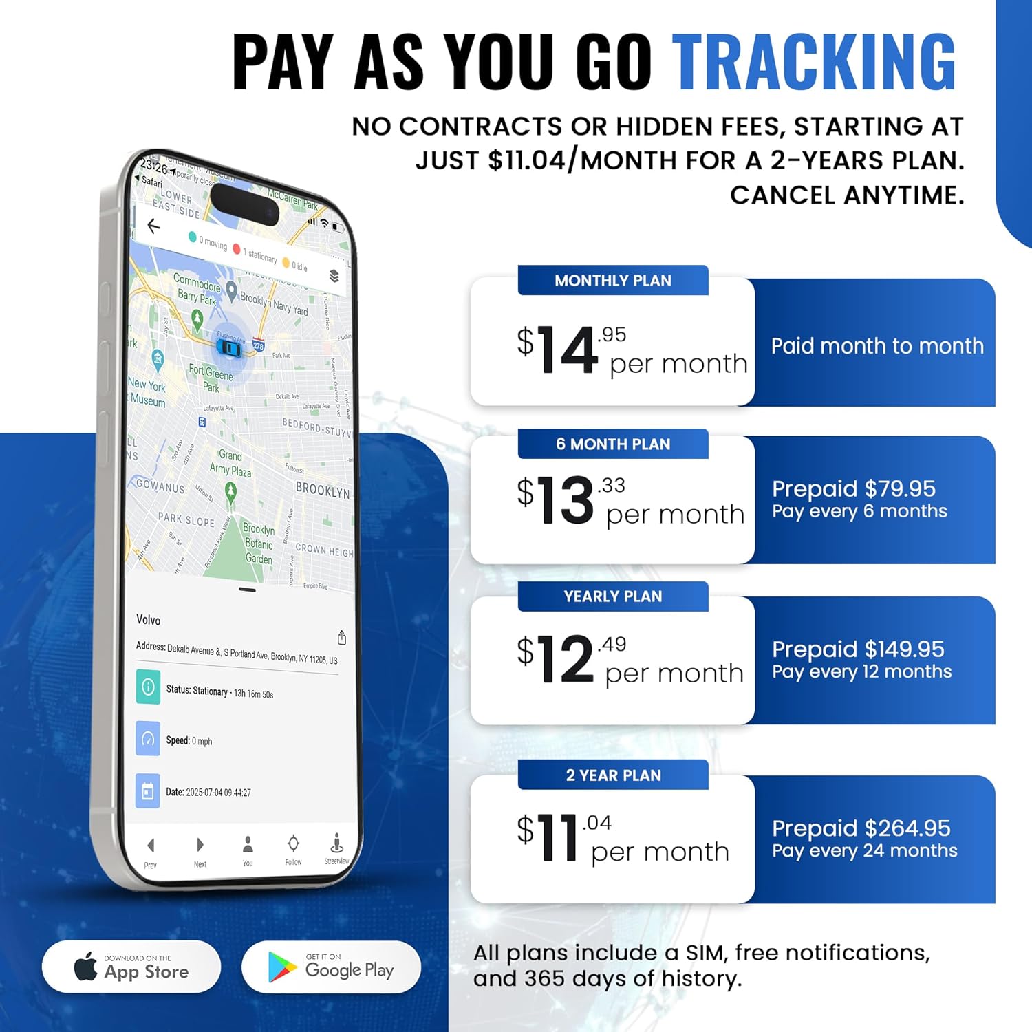 REWIRE SECURITY 104-Plus 4G Magnetic GPS Tracker for Vehicle | Easy Mount | Fits with Car, Truck, Van & Motorbike | Portable Live Tracking | Up to 4 Month Battery Life | Low Cost Subscription Plans