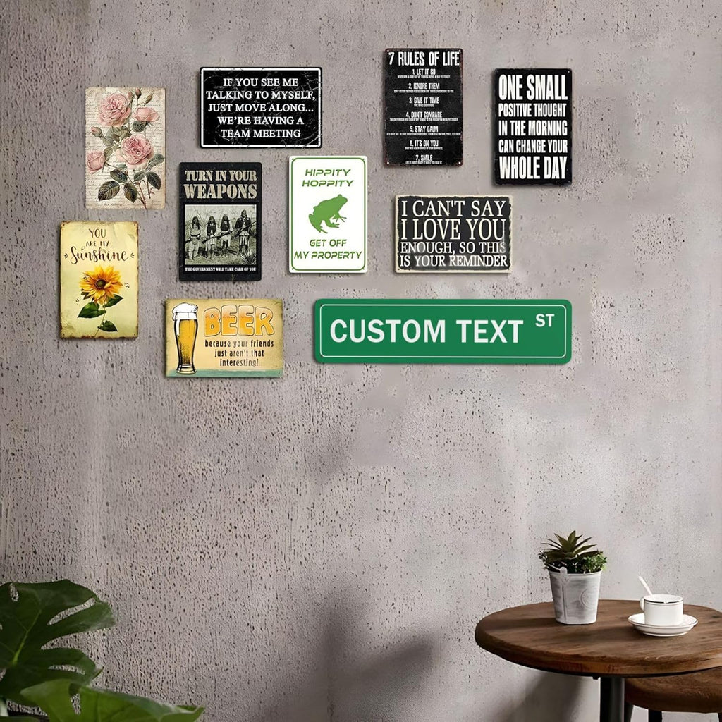 Custom Street Sign Left or Right Arrow, Double Sided/Reflective Option, 24''x6'', Personalized Road Address Large Metal Sign, Customize for Business, Office, Outdoor, Home, Delivery