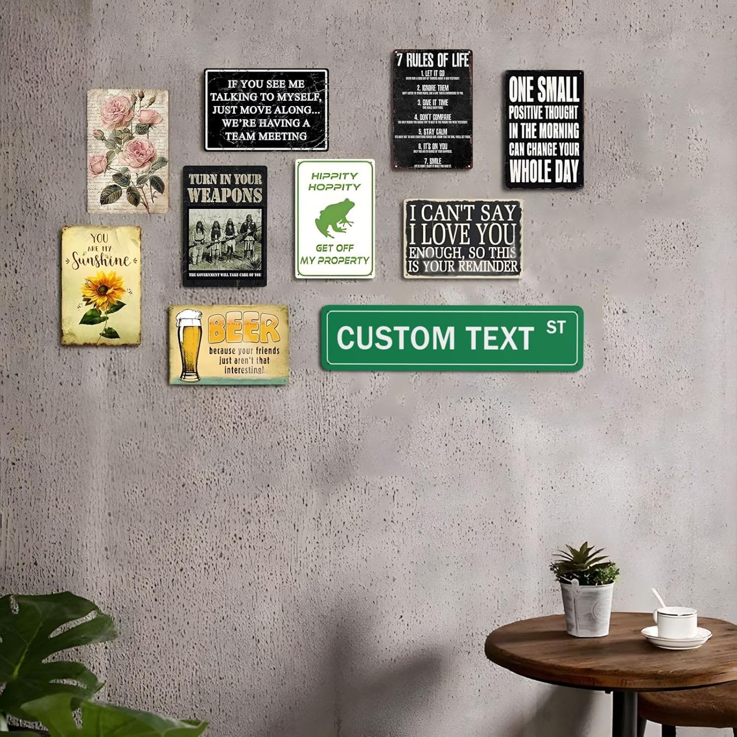 Custom Street Sign Left or Right Arrow, Double Sided/Reflective Option, Personalized Road Address Metal Sign, Customize for Business, Office, Outdoor, Home, Delivery 16''x4''