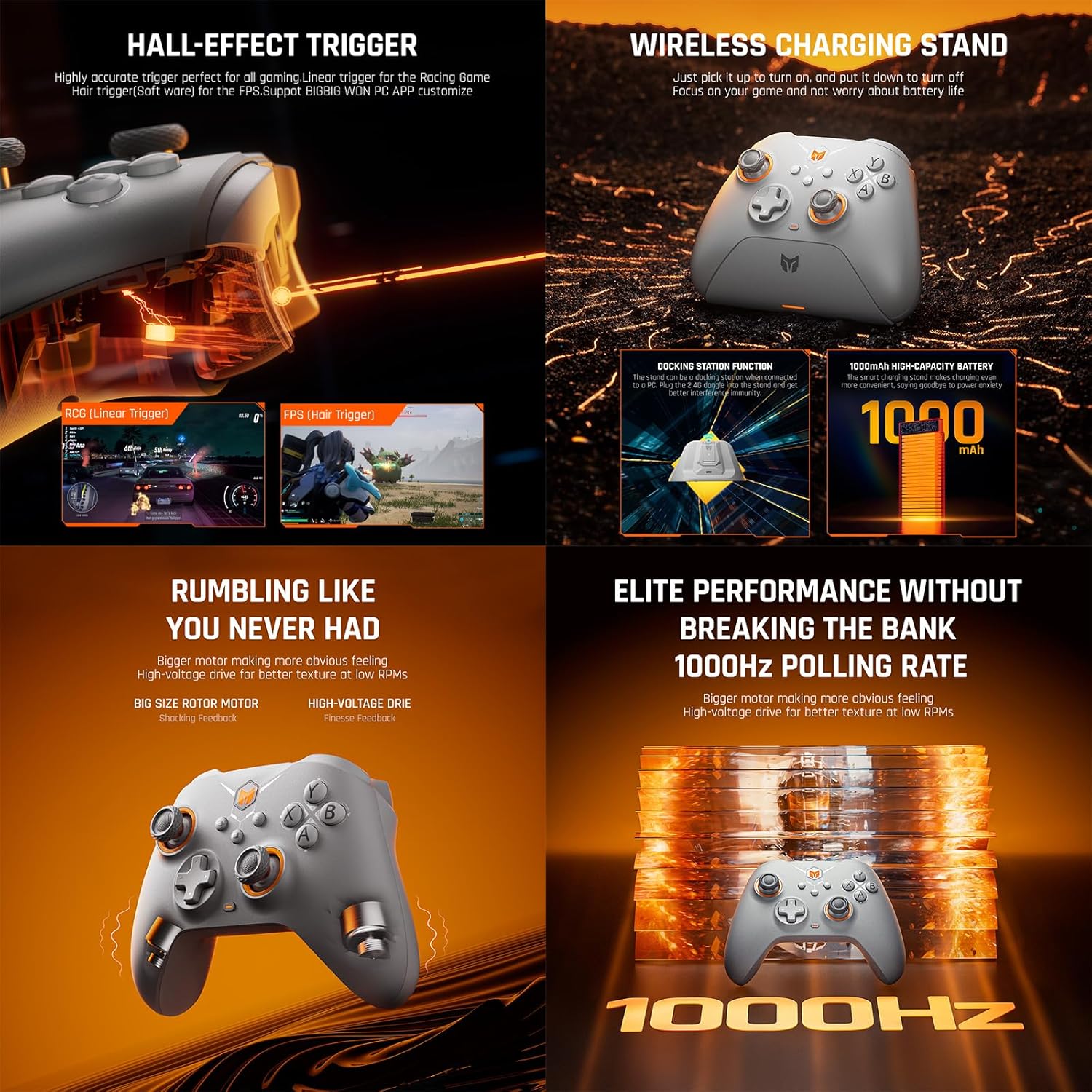 PC Controllers, BIGBIG WON Gale Hall Wireless Controllers, Motion Control, Hall Joysticks&Triggers, 3 Pairs of Thumbsticks, PC App Game Controllers for Switch/Switch2/iOS/Android Wireless Gaming Controller