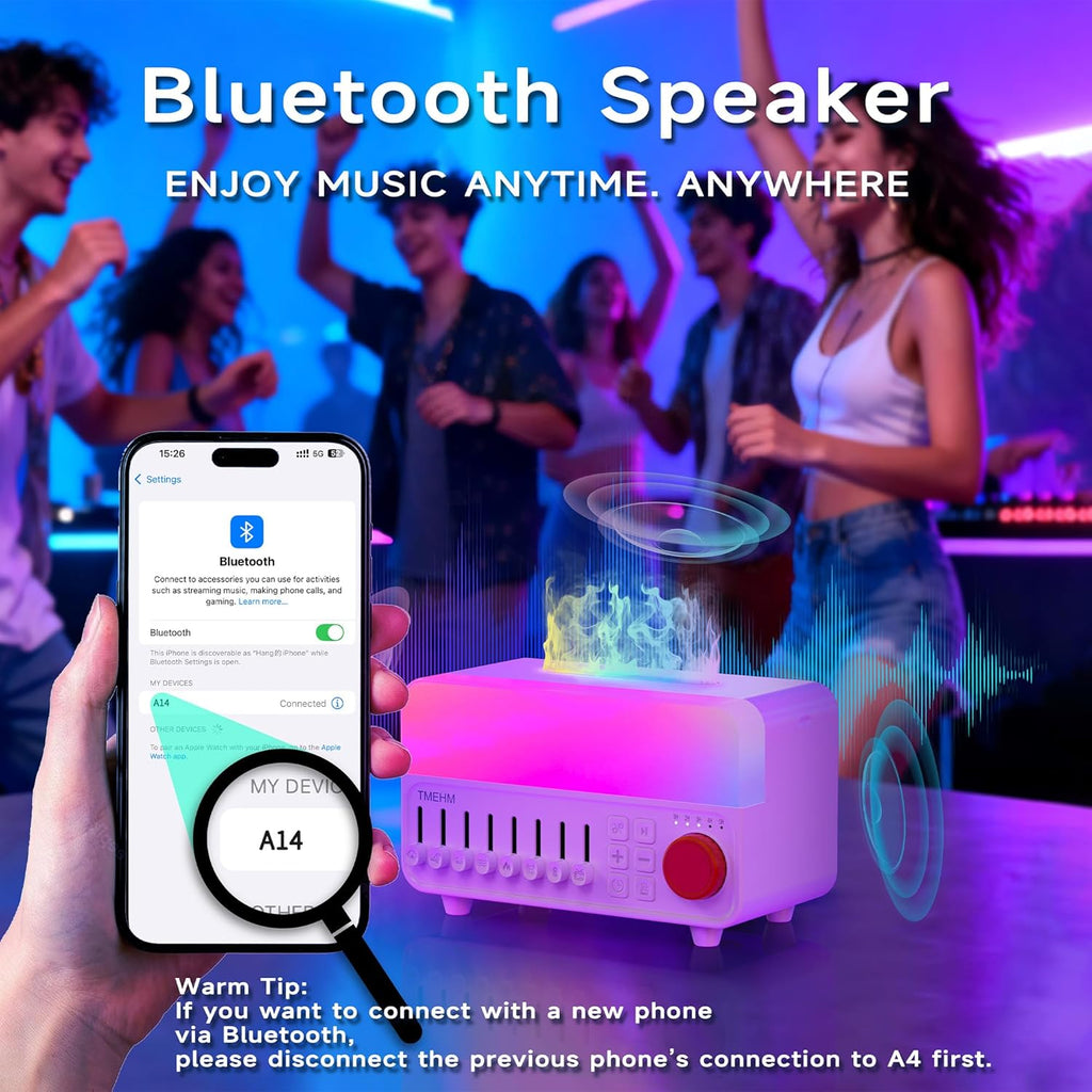 2026 4-in-1 Aroma Essential Oil Diffuser with Bluetooth Speaker Function, Humidifier, 12 Colors Night Light with 8 Nature Sounds, White Noise & Timer for Bedroom, Baby, Adults, and Kids (White)