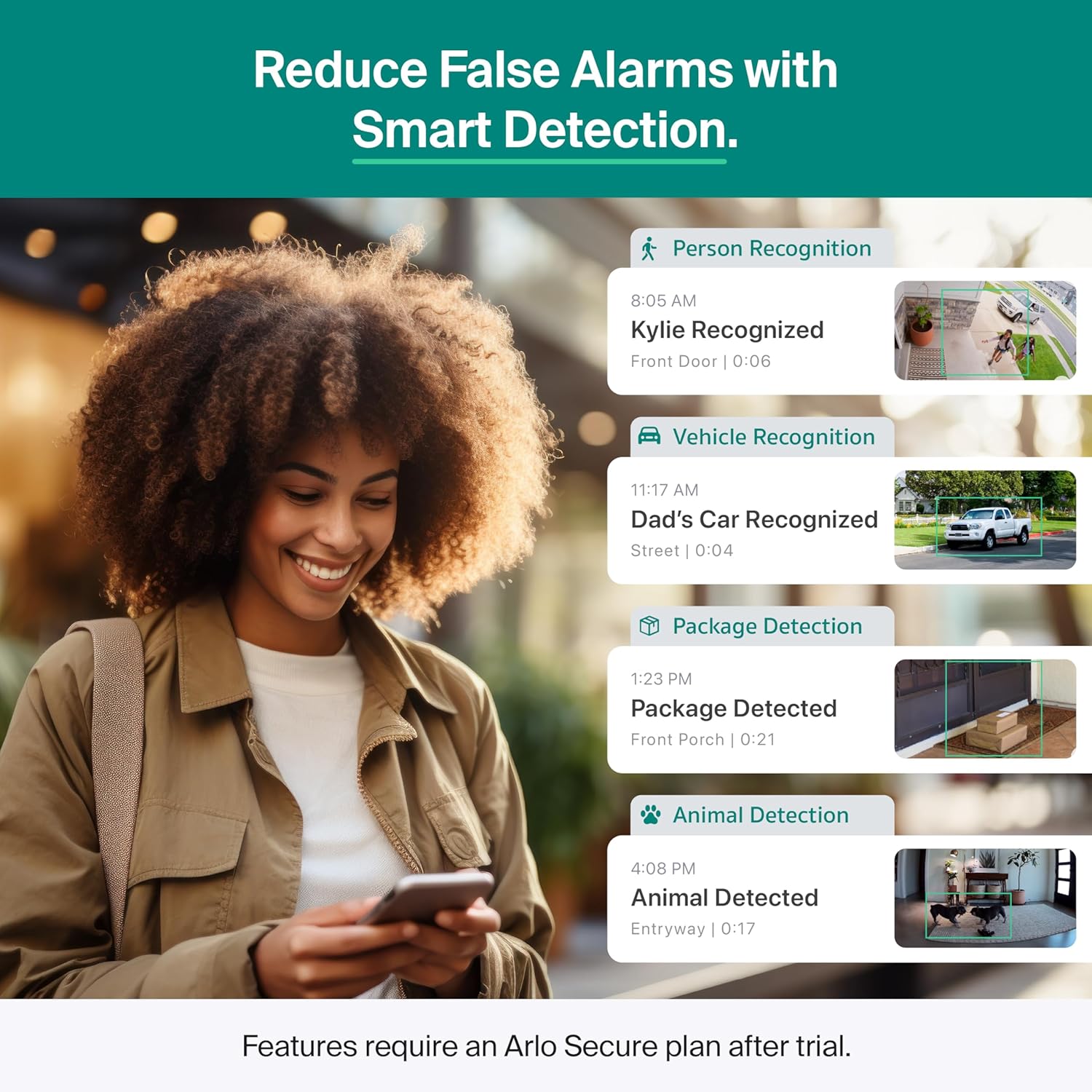 Arlo Essential Pan Tilt Security Camera 2K - Wired Plug-in Power Outdoor Camera, Person Recognition, Package Detection, Animated Preview, 1-Month Trial of Secure Plan, Auto Motion Tracking, 1 Cam