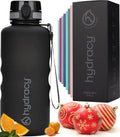 Hydracy Water Bottle with Time Marker -Large BPA Free Water Bottle & No Sweat Sleeve -Leak Proof Gym Bottle with Fruit Infuser Strainer & Times to Drink -Ideal for Fitness Sports & Outdoors