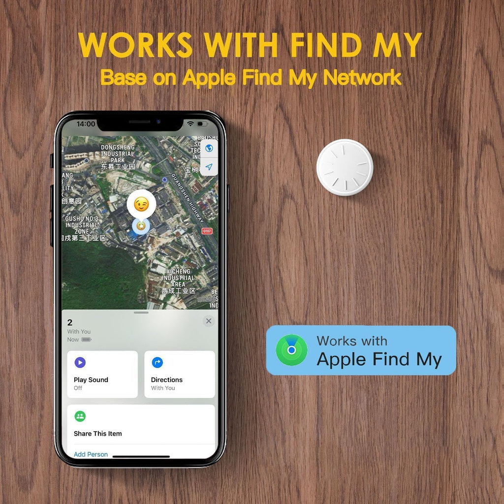 Air Tracker Tags-2 Pack, Item Tracker with Waterproof Case for Your Keys, Wallet etc, Luggage Tracker Works with Find My APP (iOS Only)